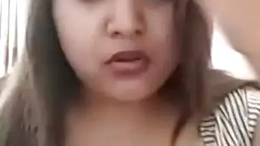 Chubby tanker maal huge boobs showing on video call